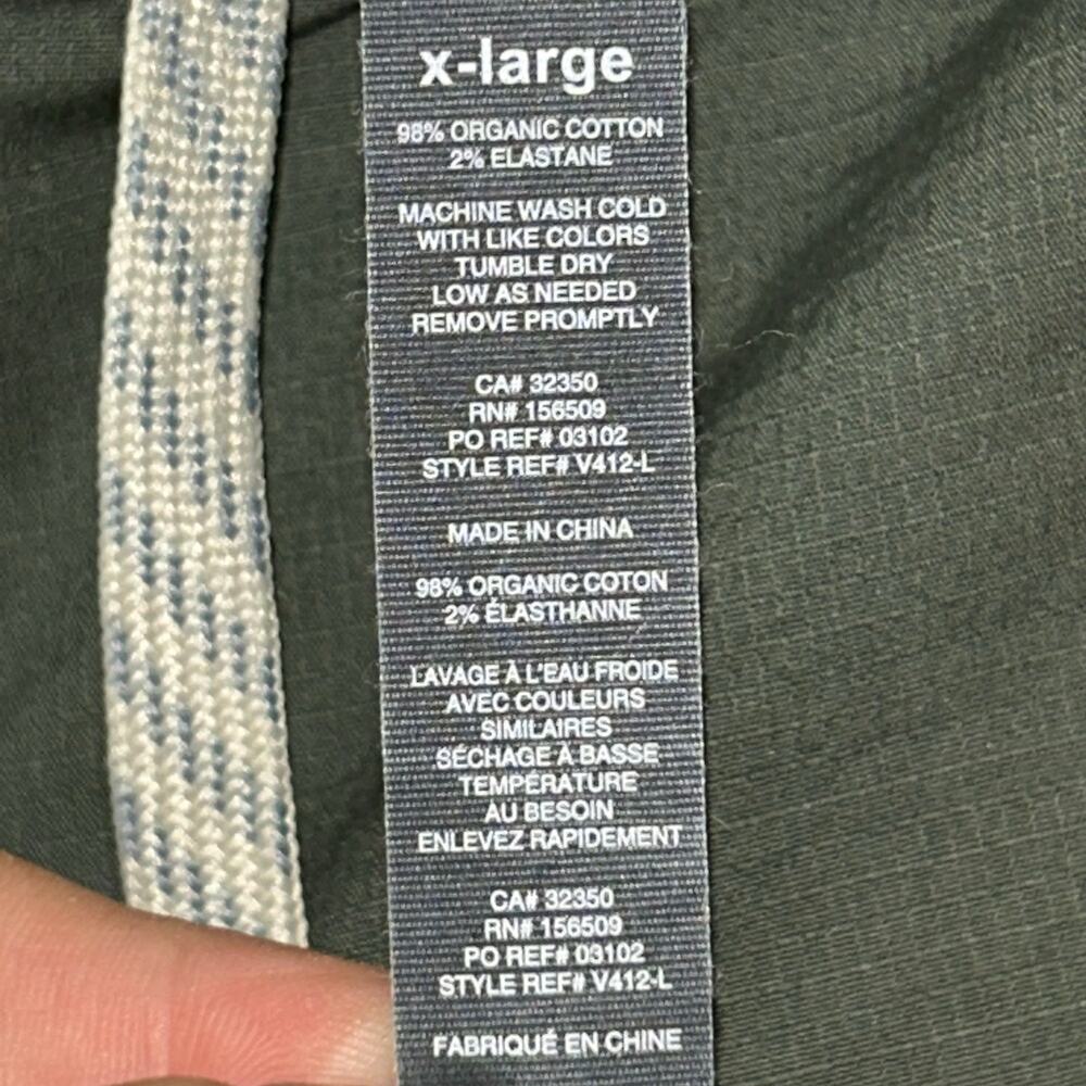 Vuori XL Ripstop Pants army green cotton ripstop Drawstring Casual - Picture 5 of 8